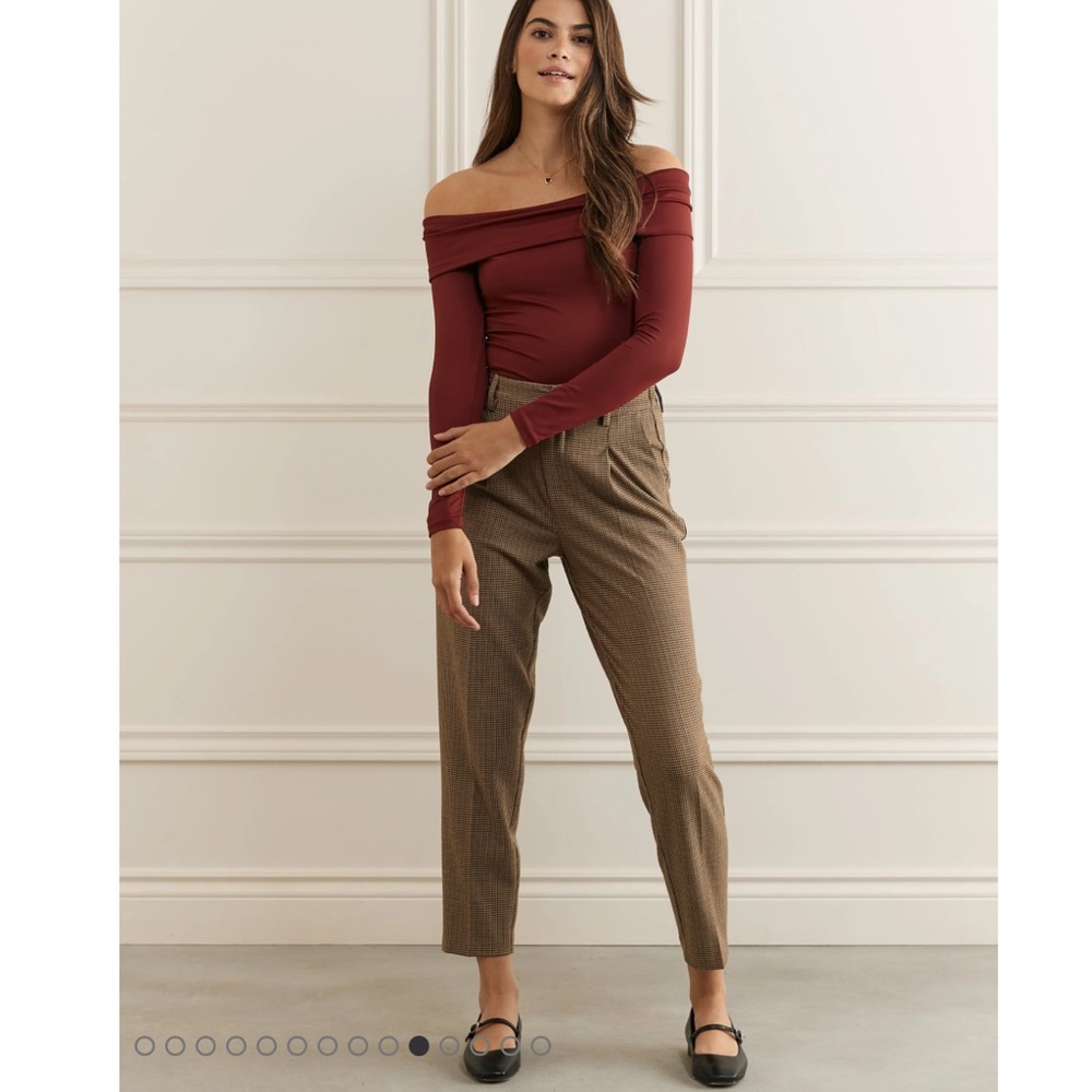 NWOT Womance Houndstooth Ankle-Length Slim-Fit Trousers – Size Medium